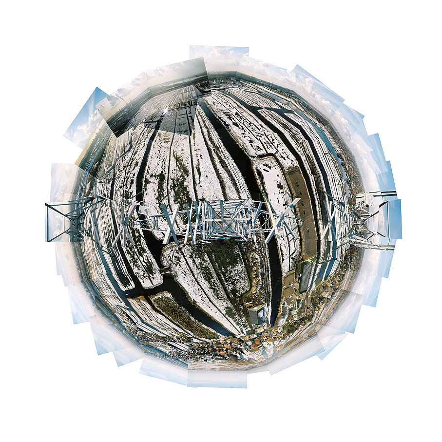 untitled (Oostzaan, February 2006) - 360 degree panorama from a transmission tower, Dutch snow landscape, electriciteitsmast, urban exploring, explorer, Zaandam, Amsterdam, Hollands sneeuwlandschap